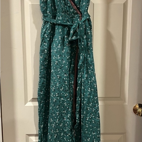 Billabong Blue and Green Maxi Sundress with Slit - Picture 4 of 7